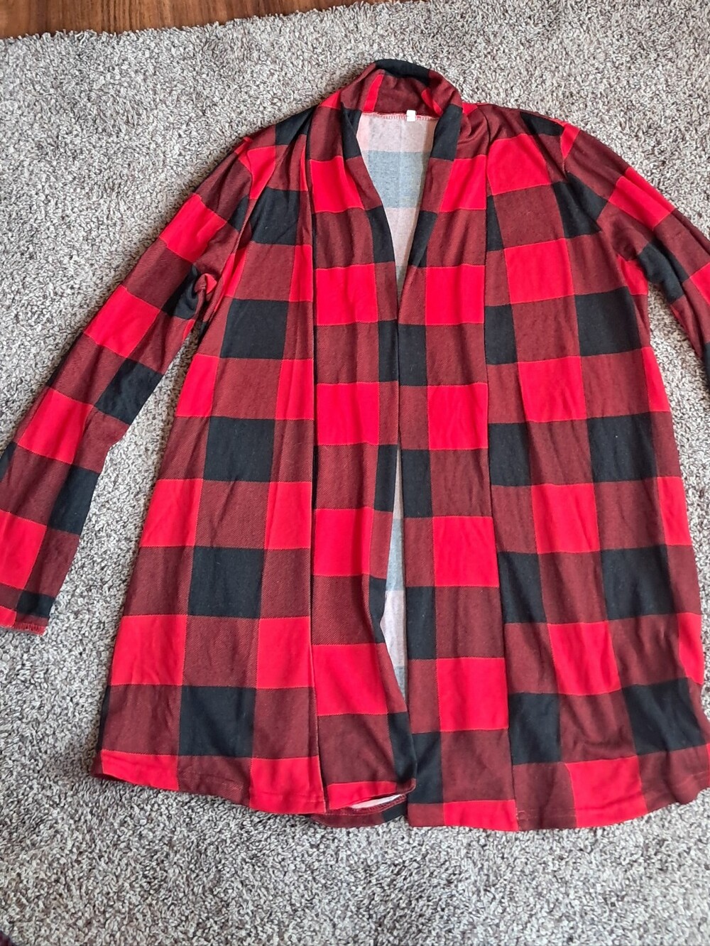 Buffalo Plaid Womens Cardigan Sweater